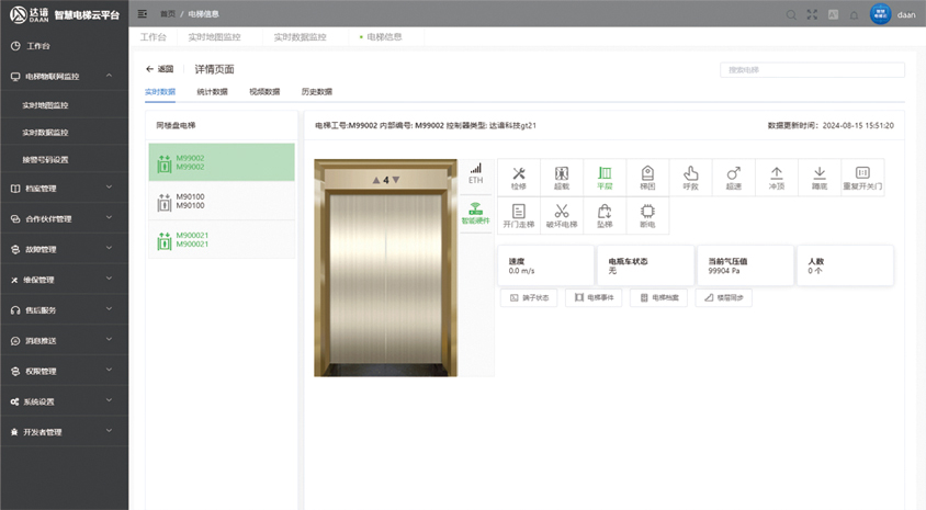 电梯物联网云平台电梯状态界面